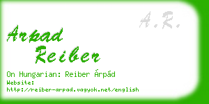 arpad reiber business card